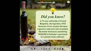 🍷 1945 Roman&eacute;e-Conti sets a record, selling for $558,000! 🇫🇷 Luxury in a bottle!
