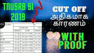TNUSRB &para; SI 2019 OVERALL CUTT OFF &para; FULL ANALYSIS
