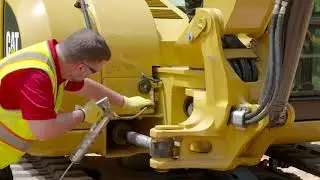 Grease Swing Bearing and Swing Gear on Cat&reg; E2 Mini Excavators