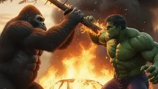 FINAL BATTLE! EPIC Cinematic Fight Burning Forest  #Hulk, #KingKong, #HulkVsKong, #FinalBattle,
