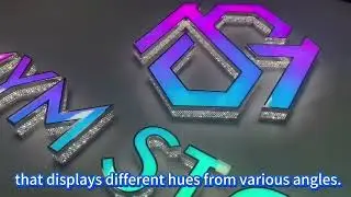 Color-shifting acrylic led perforated letters. Custom-made signs for various settings.