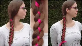 DIY 4 strand braid with ribbon tutorial