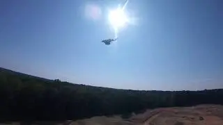 Blue wing chase & crash