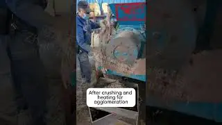 plastic shredding and compression#plastic #crushing #shredded #granulator #cycling #metal #waste
