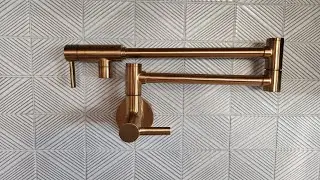 Moen Brushed Gold Wall Mount Swing Arm Folding Pot Filler and Jointed Kitchen Faucet|QUICK OVERVIEW|