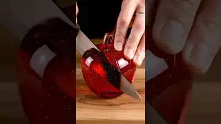 ASMR Glass Apple Slicing | Ultra-Realistic 4K Slow Motion #aivideo #veo3 #aiart #glassart #asmr