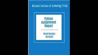 Python Assignment Problem || 205120050