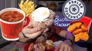 Parlor Doughnuts, NEW Wendys Saucy Nuggets, Brownies & MORE ASMR Mukbang Cheat Day! 🤤