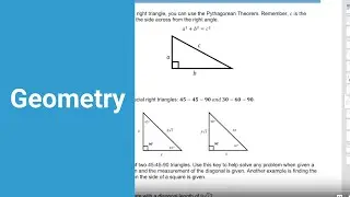 How to solve geometry problems - triangles, prisms, area, perimeter, lines and angle measures.