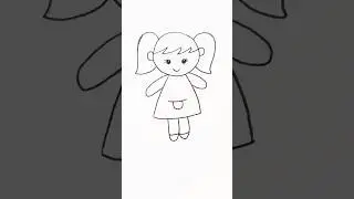 How to draw a doll | easy drawing for kids #creative #art #ideas #colors #simpledrawing #girl #cute