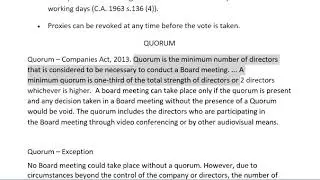 B Law   Proxy and Quorum