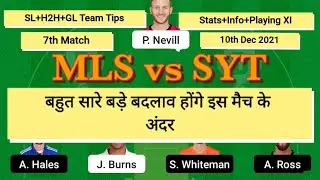 MLS vs SYT | Match No 7 | Dream11 Prediction | Melbourne Stars vs Sydney Thunder | Big Bash League