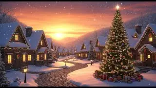 BEAUTIFUL RELAXING CHRISTMAS MUSIC 2026 🎄 Winter Sunset Village Ambience for Calm