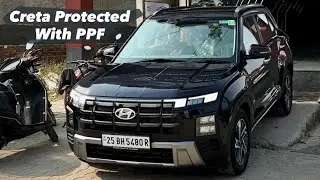 Hyundai Creta покрывается защитной пленкой для лакокрасочного покрытия (PPF).