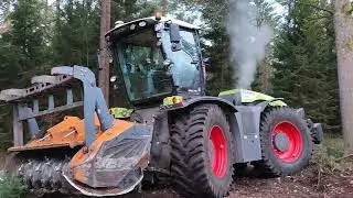 Claas Xerion 4000  #ruhevordemsturm #ossilohner #claas #forest #roden #xerion #xerion4000 #mulchen