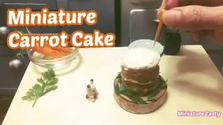 Miniature Carrot Cake, real food, real sound, miniature cooking