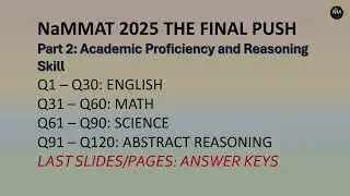 NaMMAT 2025: The Final Push | Tips, Motivation, and Key Reminders for Examinees