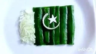 Pakistani Flag made with vegetables|14 August salad art|Creative food art for 14 August