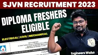 SJVN Recruitment 2023 || Electrical, Civil & Mechanical || Diploma Freshers Eligible 💪🔥
