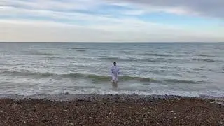 Worthing Gin in the water