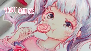 Pastel Anime Coloring Process | Paint With Me (Alcohol Markers) #arrtx #paintwithme #cozycoloring