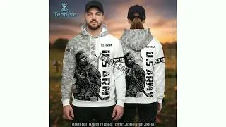Military Us Army Veteran Day Grey 3D Zip Up Hoodie