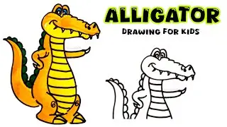 😱 Cute Alligator Drawing For Kids | 😍 Simple Drawing For Kids #drawingforkids #alligator #drawing