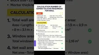Calculation Number of Cement Blocks for #Wall | #Shorts #Construction #CivilEngineering