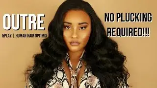 NO PLUCKING REQUIRED!! (pre-plucked)😱 OUTRE &PLAY 360 Lace Human Hair Optimix Natural Loose Wave
