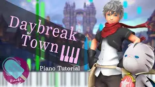 Daybreak Town - Piano Tutorial (Synthesia) [EASY!] Kingdom Hearts Union Cross (KHUX)
