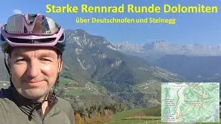Starke Rennrad Runde Dolomiten über Deutschnofen und Steinegg