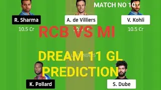 BLR vs MI Dream11 Team GL Tips 🤑 | RCB vs MI Dream11 IPL 10th Match |BLR vs MI Dream11 Today Match