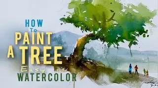 How to paint a tree | Water color for beginners | Prakashan Puthur