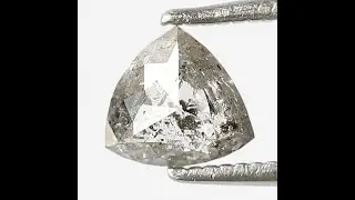 0.68 CT Triangle Salt and Pepper Diamond: Grey Black Loose Diamond
