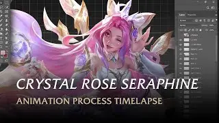 Crystal Rose Seraphine Animation Process (Login Screen) Fanart - Timelapse | League of Legends