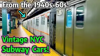 ⁴ᴷ⁶⁰ Vintage R16/R32/R10 Museum Train Transferring through the NYC Subway System