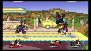 Super Smash Flash 2 Project B: Luigi Vs Luffy Vs Rayman Vs Ganondorf