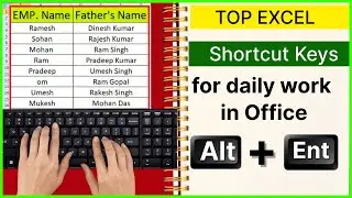 Top Excel Shortcut Keys For Daily Work In office | MS Excel New tricks