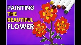Cute Flower Painting with Smiley Faces | DIY Art Time