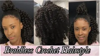 BRAIDLESS CROCHET HAIRSTYLE (CHEAP AND EASY) || NO CORNROWS
