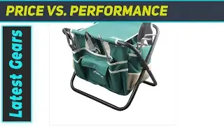 Garden Tools Sets - Best Heavy Duty Gardening Kit with Folding Stool and Tool Bag