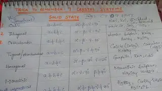 Trick to remember 7 crystal systems / Solid State/ Class 12 Chemistry