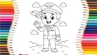 How to Draw A Pilot ✈️ Easy Step by Step 