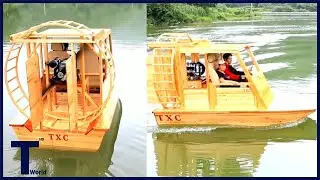 Man used Aircraft propeller to Build this amphibious Boat From Scratch