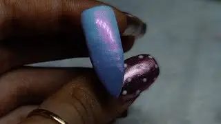  Pearl chrome effect tutorial 💜💙 #nails#nailart#design#viralvideo#youtube#shorts#yt#trending