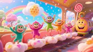 Little Monkeys on a Honey Train | Fun Animal Nursery Rhyme for Kids