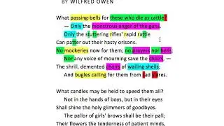 Brief Analysis - 'Anthem for Doomed Youth' by Wilfred Owen