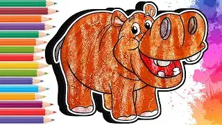🦛 Let&rsquo;s Draw a Happy Hippo &mdash; Fun Coloring & Glittering Time! 🎨✨