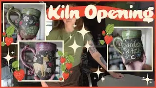 Kiln Opening #4 - More Sgraffito Designs! New Spectrum glazes! Glaze Tests!  Ky Mudworks Brown Bear!