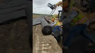 Laying Geotextile Fabric on Construction Site #shorts